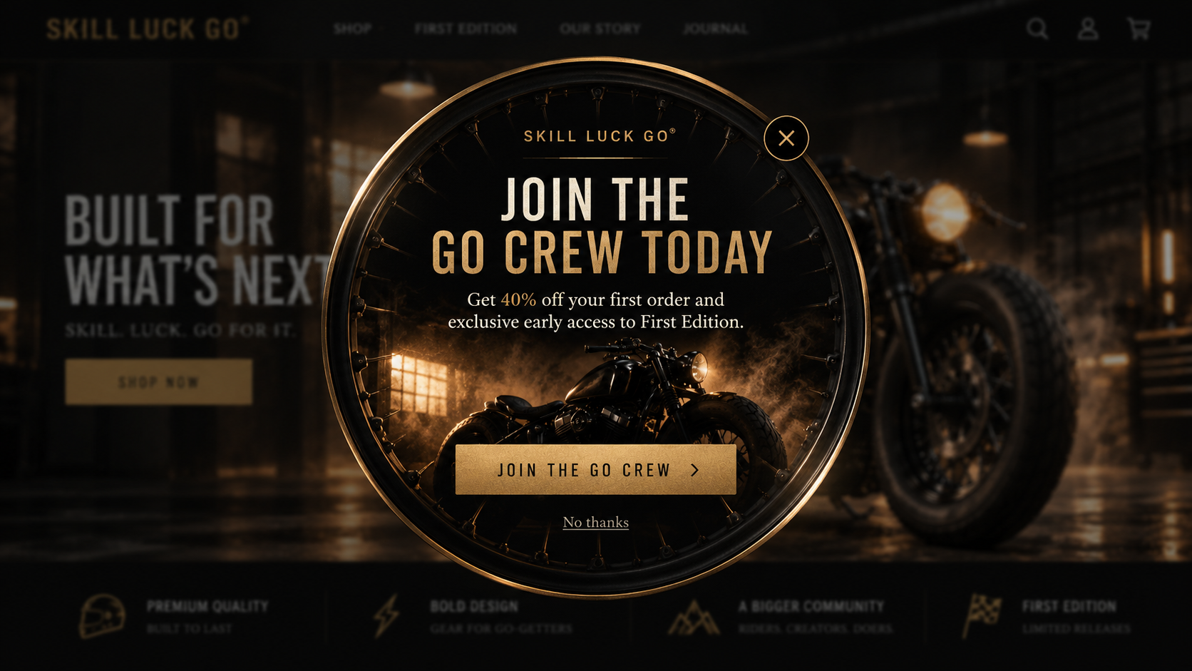 The Go Crew exclusive first-order offer
